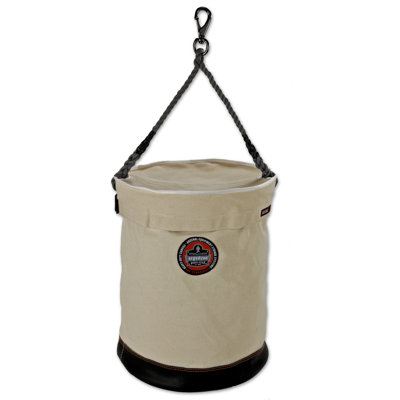 ERGODYNE Arsenal Extra Large Leather Bottom Bucket with Top and Snap in White
