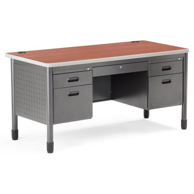 OFM Executive Series Single Pedestal Teacher's Computer Desk with Center Drawer - Size: 48" W, Finish: Cherry at Sears.com
