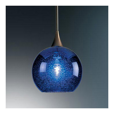 BRUCK Bobo One Light Pendant with Canopy - Canopy Size: 2" with Junction Box, Finish: Chrome, Shade Color: Blue at Sears.com
