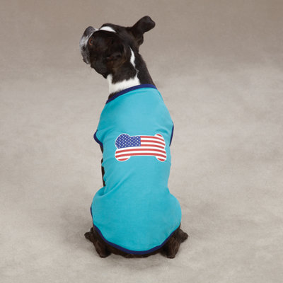 All American Puppy Tee Apparel In Blue - Size: Small / Medium (14" L)