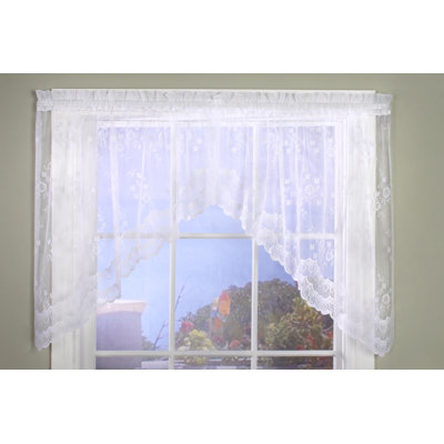 Lace Hem Rod Pocket Swag Curtain Valance Color: White at Sears.com Lace Hem Rod Pocket Swag Curtain Valance Color: White at Sears.com