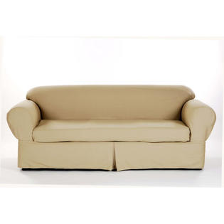 Classic Slipcovers Brushed Twill Sofa Slipcover - Color: Natural Classic Slipcovers Brushed Twill Sofa Slipcover - Color: Natural