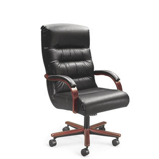 La-Z-Boy Horizon High-Back Office Chair with Arms - Finish: Espresso, Upholstery: Cashmere - Acorn, Casters: Soft Carpet La-Z-Boy Horizon High-Back Office Chair with Arms - Finish: Espresso, Upholstery: Cashmere - Acorn, Casters: Soft Carpet