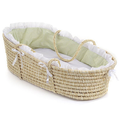 Badger Basket Natural Moses Basket with Sage Gingham Bedding at Sears.com