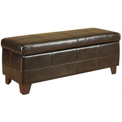 Modus Milano Leatherette Storage Bedroom Bench in Chocolate at Sears.com