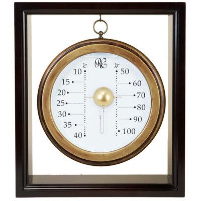 Hanging Galileo Thermometer Inside Cherry Frame