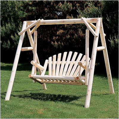 Rustic Cedar 5' American Garden Log Swing & Stand Set at Sears.com