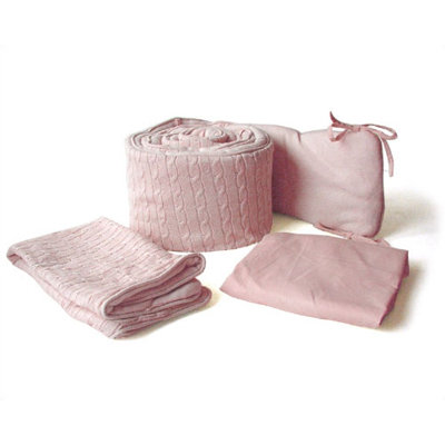 Sleeping Partners Tadpoles Cable Knit 3-Piece Cradle Bedding Set - Pink at Sears.com