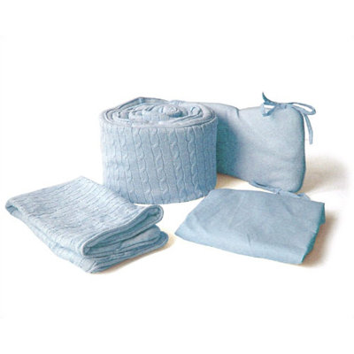 Sleeping Partners Tadpoles Cable Knit 3-Piece Cradle Bedding Set - Blue at Sears.com