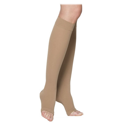 230 Cotton Series 20-30 Mmhg Unisex Open Toe Knee High Sock - Size: