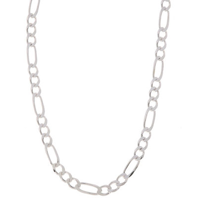 Evalue Jewelry Sterling Essentials Sterling 6mm Silver Diamond Cut Figaro Bracelet - Length: 8" at Sears.com