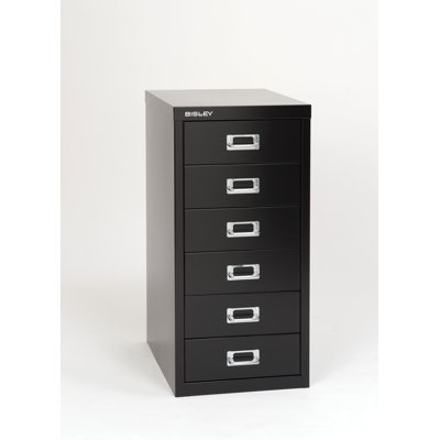 Bisley Six-Drawer Under-the-Desk Steel Storage Cabinet - Finish: Light gray at Sears.com