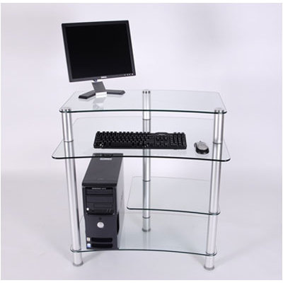 RTA Home And Office 32" W Computer Desk with Keyboard Tray - Glass: Clear at Sears.com