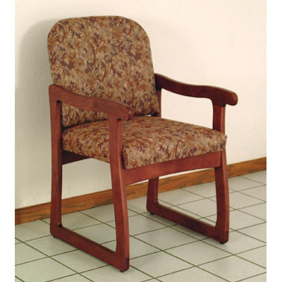 Wooden Mallet Prairie Guest Chair - Wood Finish: Dark Red Mahogany, Fabric: Vinyl Wine, Arms: Included at Sears.com
