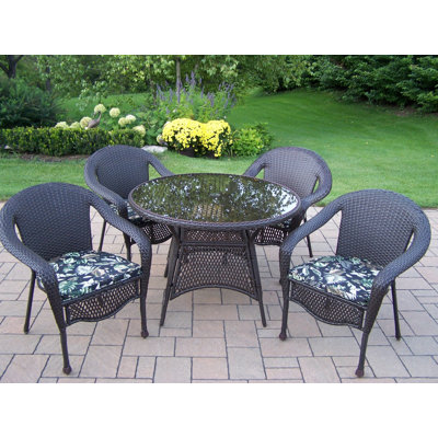 Oakland Living Elite Resin Wicker 5 Piece Dining Set with Cushions at Sears.com