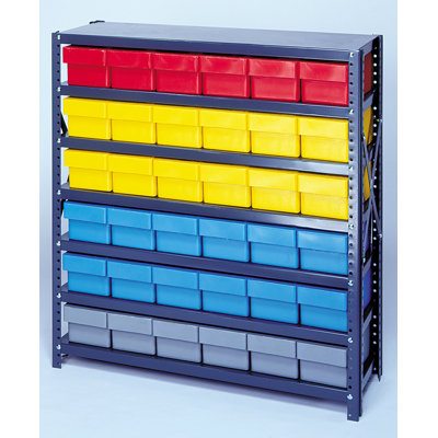 Quantum Open Shelving Storage System with Euro Drawers - Bin Color: Yellow, Bin Dimensions: 4 5/8" H x 5 9/16" W x 11 5/8" D (qty. 36) at Sears.com
