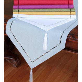 Xia Home Fashions Melrose Cutwork Hemstitch Table Runner - Size: 16 Xia Home Fashions Melrose Cutwork Hemstitch Table Runner - Size: 16