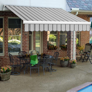 AWNTECH LX-Maui Awning - Size: 18' W x 10' Projection, Color: Gun / Gray, Motor Orientation: Right Side AWNTECH LX-Maui Awning - Size: 18' W x 10' Projection, Color: Gun / Gray, Motor Orientation: Right Side