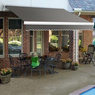 AWNTECH LX-Maui Awning - Size: 14' W x 10' Projection, Color: Gray, Motor Orientation: Right Side AWNTECH LX-Maui Awning - Size: 14' W x 10' Projection, Color: Gray, Motor Orientation: Right Side