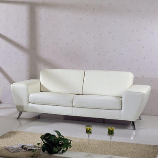 Hokku Designs Julie Leather Sofa (2 Pieces) - Color: White Hokku Designs Julie Leather Sofa (2 Pieces) - Color: White