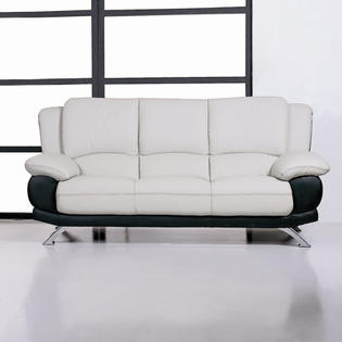 Hokku Designs Caelyn Leather Sofa (2 Pieces) - Color: Gray/Black Hokku Designs Caelyn Leather Sofa (2 Pieces) - Color: Gray/Black
