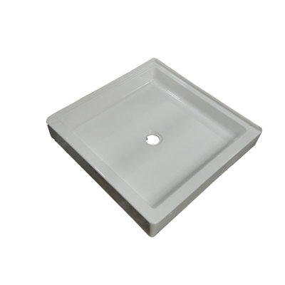 American Acrylic Double Threshold Square Shower Base - Finish: Biscuit at Sears.com
