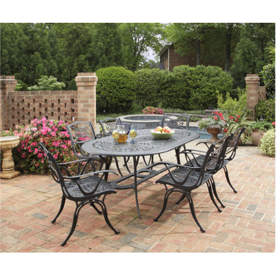 Malibu 7 Piece Oval Dining Set In Antique Black