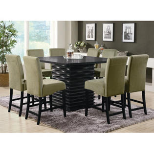 Wildon Home Brownville Counter Height Dining Table (7 Pieces) - Upholstery Color: Green Wildon Home Brownville Counter Height Dining Table (7 Pieces) - Upholstery Color: Green