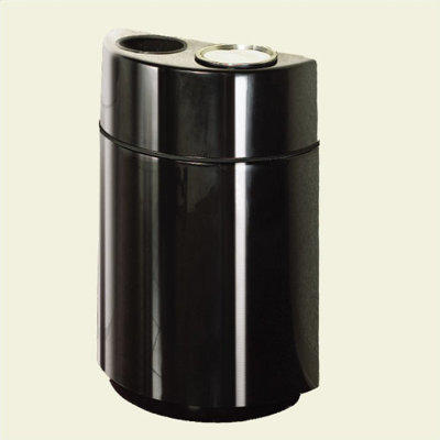 RUBBERMAID COMMERCIAL PRODUCTS Barclay Half Round Ash/Trash Receptacle - Finish/Color: Standard Navy Blue RUBBERMAID COMMERCIAL PRODUCTS Barclay Half Round Ash/Trash Receptacle - Finish/Color: Standard Navy Blue