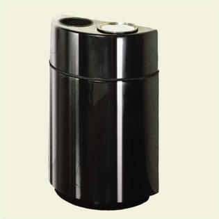 RUBBERMAID COMMERCIAL PRODUCTS Barclay Half Round Ash/Trash Receptacle - Finish/Color: Standard Red RUBBERMAID COMMERCIAL PRODUCTS Barclay Half Round Ash/Trash Receptacle - Finish/Color: Standard Red