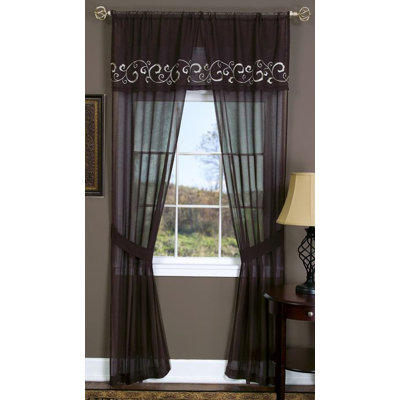 Achim Importing Co Lauren Rod Pocket Curtain Panel Pair - Color: Chocolate, Size: 54 Achim Importing Co Lauren Rod Pocket Curtain Panel Pair - Color: Chocolate, Size: 54