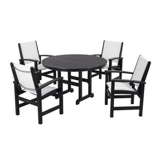 Polywood Coastal 5 Piece Dining Set - Finish: Black Polywood Coastal 5 Piece Dining Set - Finish: Black