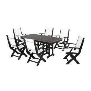 Polywood Coastal 7 Piece Dining Set - Finish: Black Polywood Coastal 7 Piece Dining Set - Finish: Black