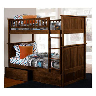 Atlantic Nantucket Bunk Bed with Flat Panel Drawers - Configuration: Full over Full, Finish: White Atlantic Nantucket Bunk Bed with Flat Panel Drawers - Configuration: Full over Full, Finish: White