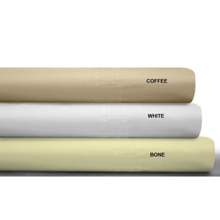 Tribeca Living 450 Thread Count Egyptian Cotton Percale Deep Pocket Sheet Set - Size: King, Color: Bone Tribeca Living 450 Thread Count Egyptian Cotton Percale Deep Pocket Sheet Set - Size: King, Color: Bone