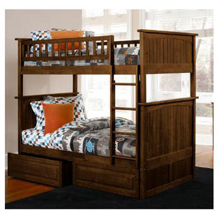 Atlantic Bunk Bed with Raised Panel Drawers - Configuration: Full over Full, Finish: White Atlantic Bunk Bed with Raised Panel Drawers - Configuration: Full over Full, Finish: White