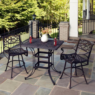 Home Styles Biscayne 3 Piece Bistro Set - Finish: Black Home Styles Biscayne 3 Piece Bistro Set - Finish: Black