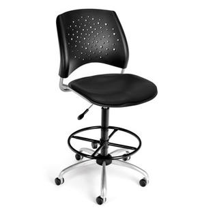 OFM Height Adjustable Swivel Stool with Lumbar Support - Arms: Not Included, Seat Color: Navy, Drafting Kit: Included OFM Height Adjustable Swivel Stool with Lumbar Support - Arms: Not Included, Seat Color: Navy, Drafting Kit: Included