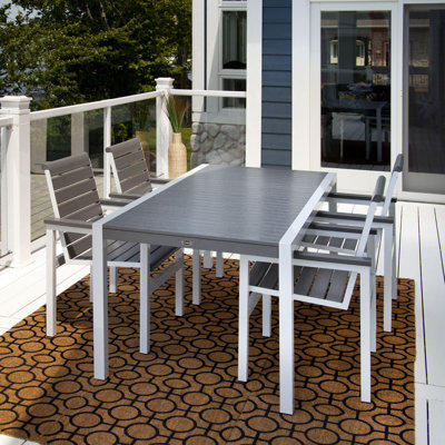 Polywood Mod Dining Table - Top Color: Green, Frame Finish: Textured Silver Polywood Mod Dining Table - Top Color: Green, Frame Finish: Textured Silver