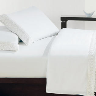 Luxury Home Lace Sheet Set - Color: White, Size: King Luxury Home Lace Sheet Set - Color: White, Size: King