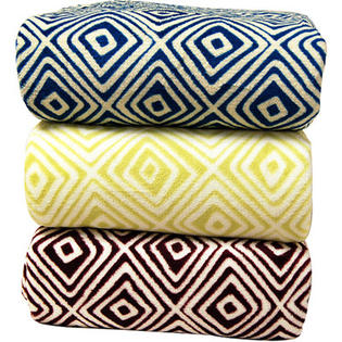 LCM Home Fashions, Inc. Luxury Printed Square Micro Plush Blanket - Size: Twin, Color: Sage LCM Home Fashions, Inc. Luxury Printed Square Micro Plush Blanket - Size: Twin, Color: Sage