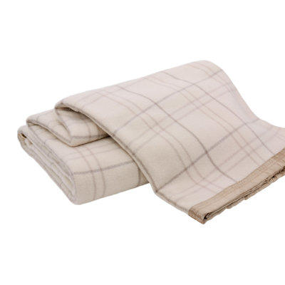 Creswick Luxurious All-Natural 100% Australian Merino Wool Blanket - Size: King, Color: Ivory Check Creswick Luxurious All-Natural 100% Australian Merino Wool Blanket - Size: King, Color: Ivory Check