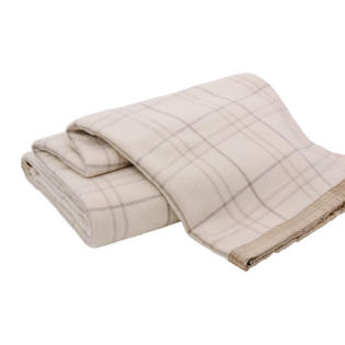 Creswick Luxurious All-Natural 100% Australian Merino Wool Blanket - Color: Ivory Check, Size: Full / Queen Creswick Luxurious All-Natural 100% Australian Merino Wool Blanket - Color: Ivory Check, Size: Full / Queen