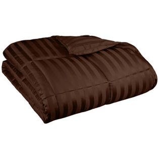 Simple Luxury All-Season Luxurious Wide Stripes Down Alternative Comforter - Color: Chocolate, Size: King Simple Luxury All-Season Luxurious Wide Stripes Down Alternative Comforter - Color: Chocolate, Size: King