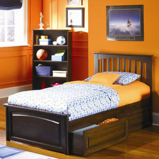 Atlantic Brooklyn Platform Bed with Raised Panel Drawers in Caramel Latte - Size: King Atlantic Brooklyn Platform Bed with Raised Panel Drawers in Caramel Latte - Size: King