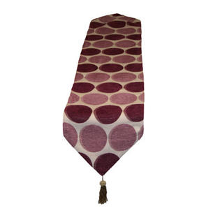 Violet Linen Deluxe Chenille Jacquard Circle Design Table Runner - Color: Lilac Violet Linen Deluxe Chenille Jacquard Circle Design Table Runner - Color: Lilac