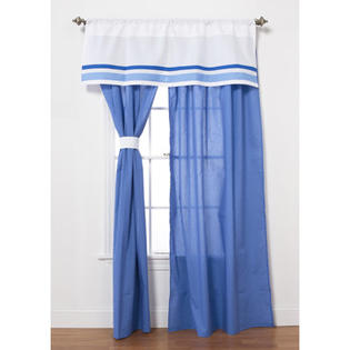 One Grace Place Simplicity Cotton Rod Pocket Drape Panel Pair (Set of 2) - Color: Blue One Grace Place Simplicity Cotton Rod Pocket Drape Panel Pair (Set of 2) - Color: Blue
