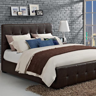 DHP Florence Upholstered Bed (2 Pieces) - Size: Full, Color: Black DHP Florence Upholstered Bed (2 Pieces) - Size: Full, Color: Black