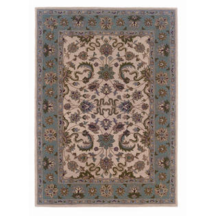 Linon Rugs Trio Cream/Light Blue Rug - Rug Size: 5' x 7' Linon Rugs Trio Cream/Light Blue Rug - Rug Size: 5' x 7'