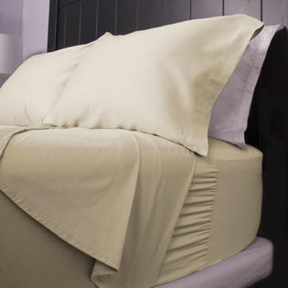 Sealy 300 Thread Count Cotton Sateen Sheet Set - Color: Vanilla, Size: Queen Sealy 300 Thread Count Cotton Sateen Sheet Set - Color: Vanilla, Size: Queen